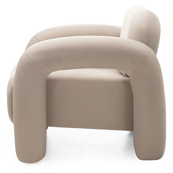 Fauteuil de relaxation Vico, beige clair, en velours