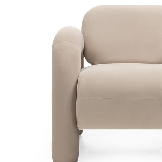 Fauteuil de relaxation Vico, beige clair, en velours