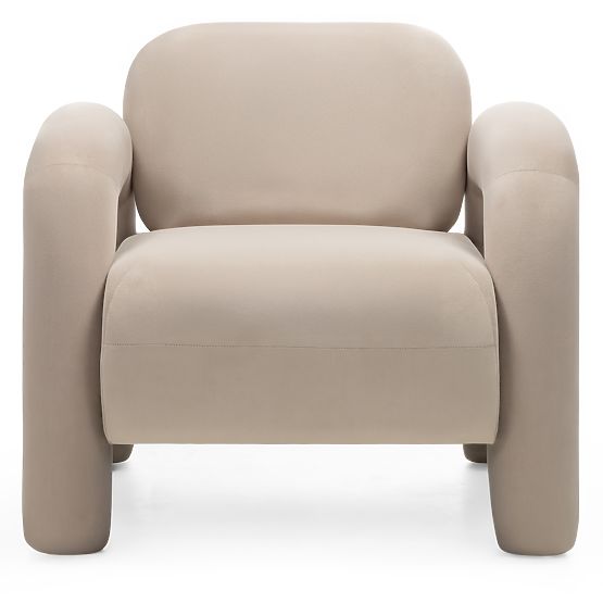 Fauteuil de relaxation Vico, beige clair, en velours