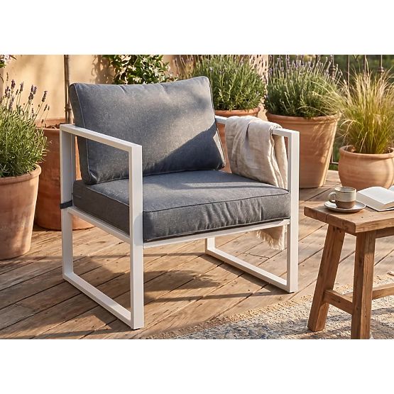 Fauteuil de terrasse en aluminium blanc MOSTRARE blanc