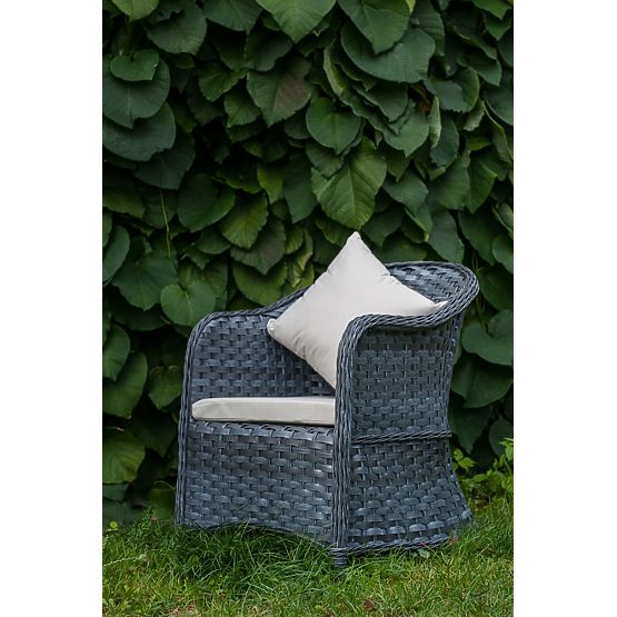 Fauteuil de terrasse en résine tressée MODERNO gris