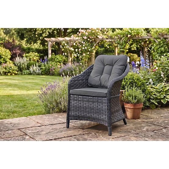 Fauteuil de terrasse en résine tressée MODERNO gris