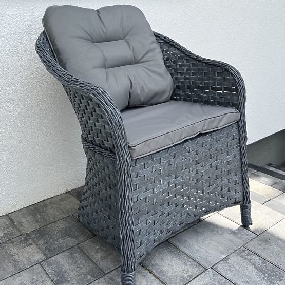Fauteuil de terrasse en résine tressée MODERNO gris