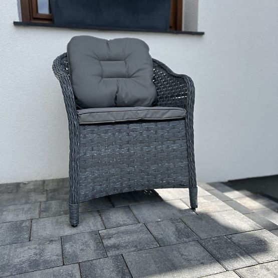 Fauteuil de terrasse en résine tressée MODERNO gris