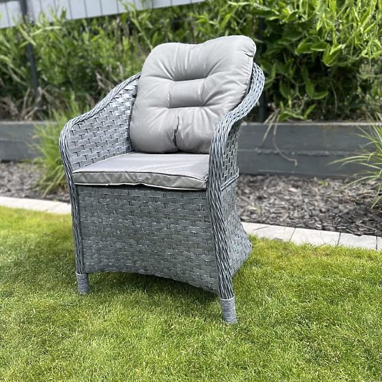 Fauteuil de terrasse en résine tressée MODERNO gris
