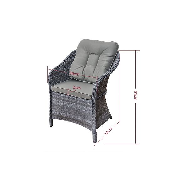 Fauteuil de terrasse en résine tressée MODERNO gris