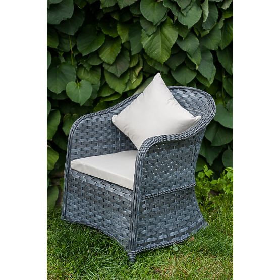 Fauteuil de terrasse en résine tressée MODERNO gris