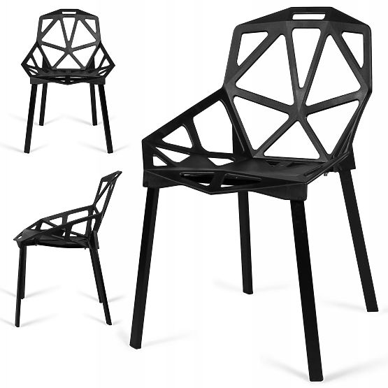 Fauteuil en dentelle moderne VECTOR noir