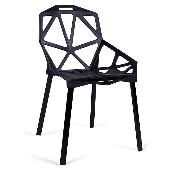 Fauteuil en dentelle moderne VECTOR noir