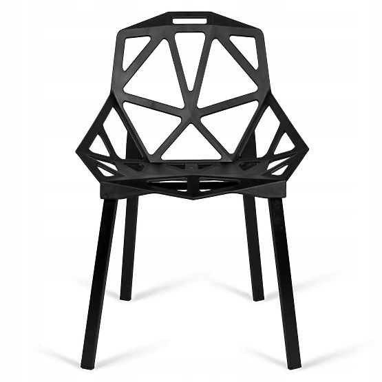 Fauteuil en dentelle moderne VECTOR noir