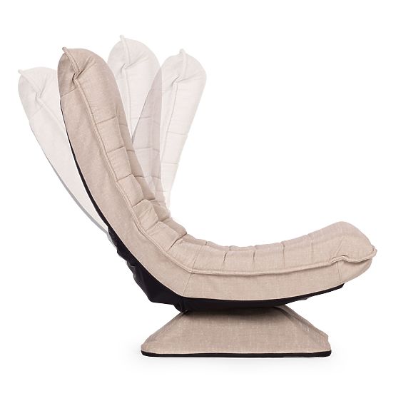 Fauteuil pivotant de relaxation avec chaise longue réglable pour salon beige ModernHome