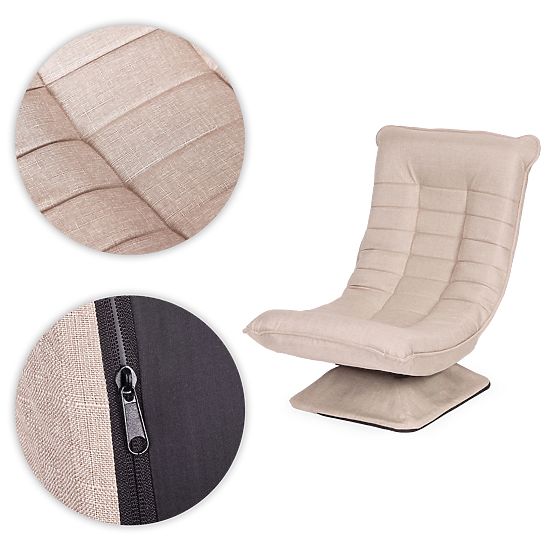 Fauteuil pivotant de relaxation avec chaise longue réglable pour salon beige ModernHome