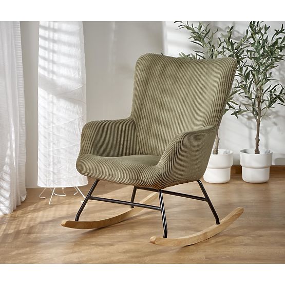 Fauteuil relax BELMIRO avec fonction de balancement, olive (1p=1pc)