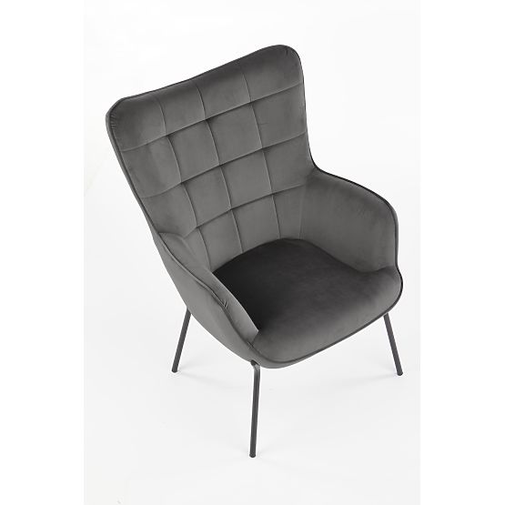 Fauteuil relax CASTEL noir / gris clair