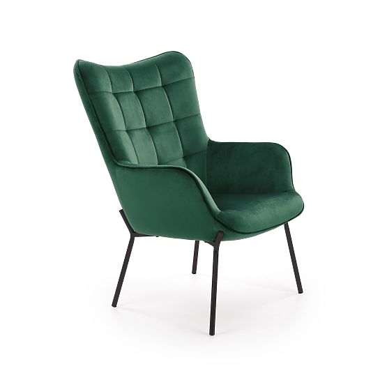 Fauteuil relax CASTEL noir / vert foncé