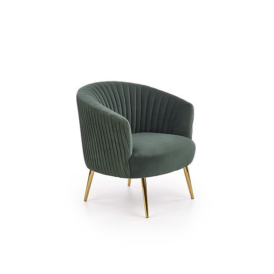 Fauteuil relax CROWN vert foncé / doré
