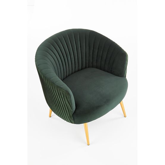 Fauteuil relax CROWN vert foncé / doré