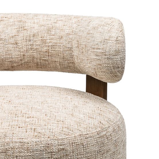 Fauteuil Relax Dolce, formes arrondies, beige-gris/noyer