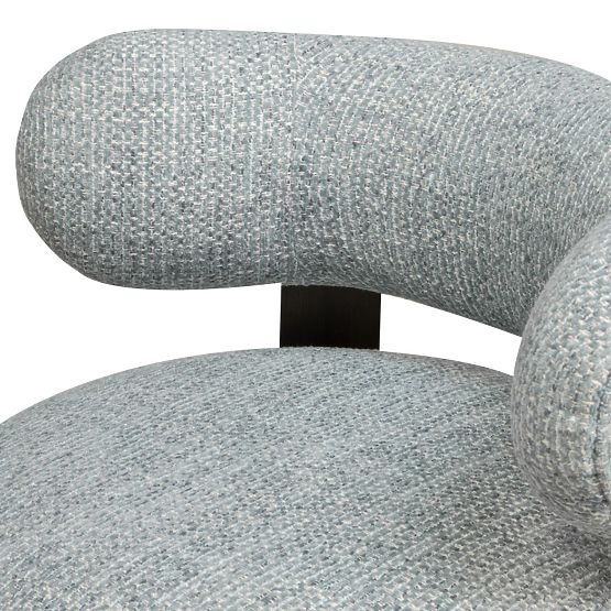 Fauteuil Relax Dolce, formes arrondies, bleu-beige/noyer