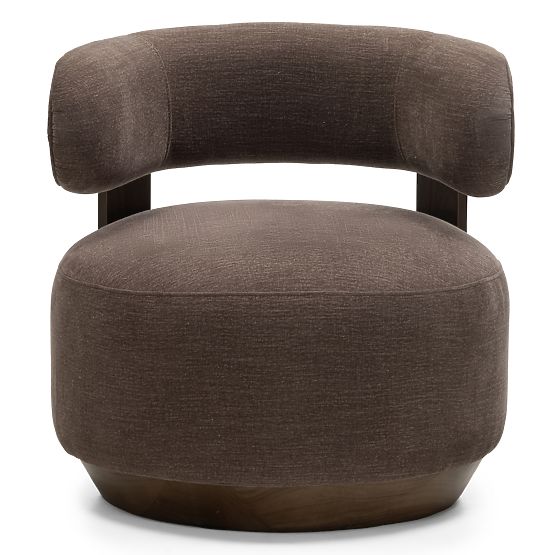 Fauteuil Relax Dolce, formes arrondies, espresso brun, noyer