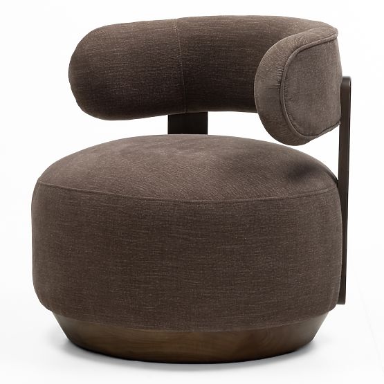 Fauteuil Relax Dolce, formes arrondies, espresso brun, noyer