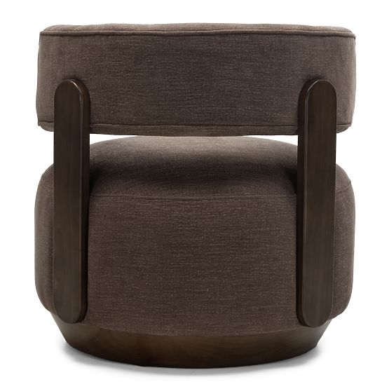 Fauteuil Relax Dolce, formes arrondies, espresso brun, noyer