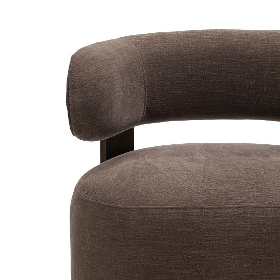 Fauteuil Relax Dolce, formes arrondies, espresso brun, noyer