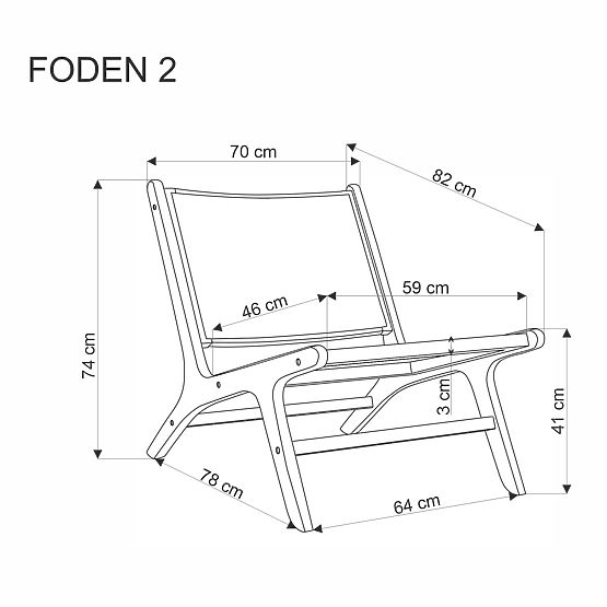 Fauteuil relax FODEN 2, naturel (1p=1 pièce)