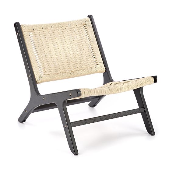 Fauteuil relax FODEN, noir / naturel (1p=1pièce)