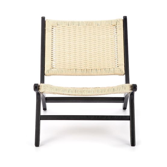 Fauteuil relax FODEN, noir / naturel (1p=1pièce)