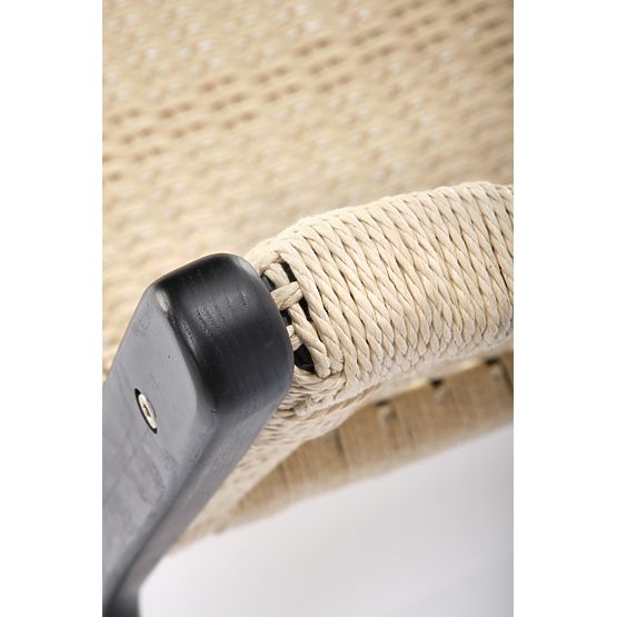 Fauteuil relax FODEN, noir / naturel (1p=1pièce)