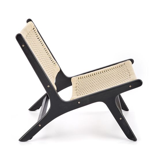 Fauteuil relax FODEN, noir / naturel (1p=1pièce)