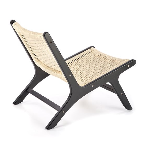 Fauteuil relax FODEN, noir / naturel (1p=1pièce)