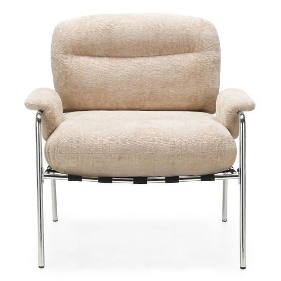Fauteuil relax Inverno beige, chromé