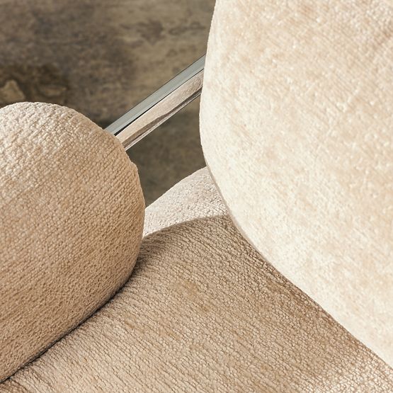 Fauteuil relax Inverno beige, chromé