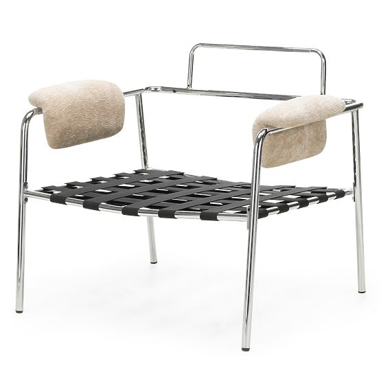 Fauteuil relax Inverno beige, chromé