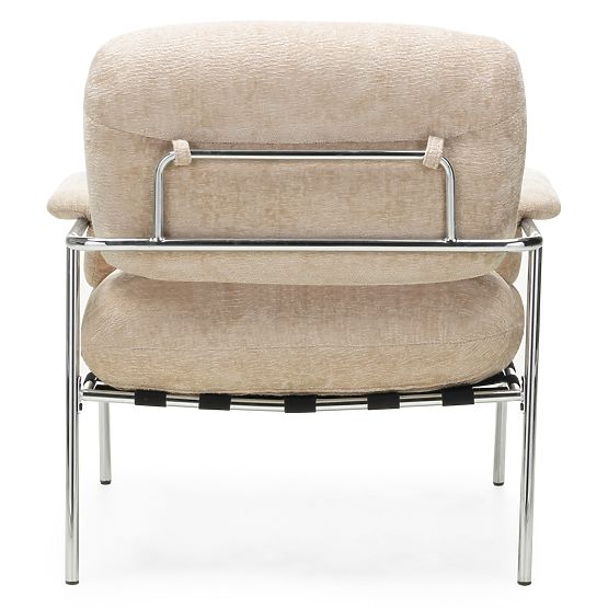 Fauteuil relax Inverno beige, chromé