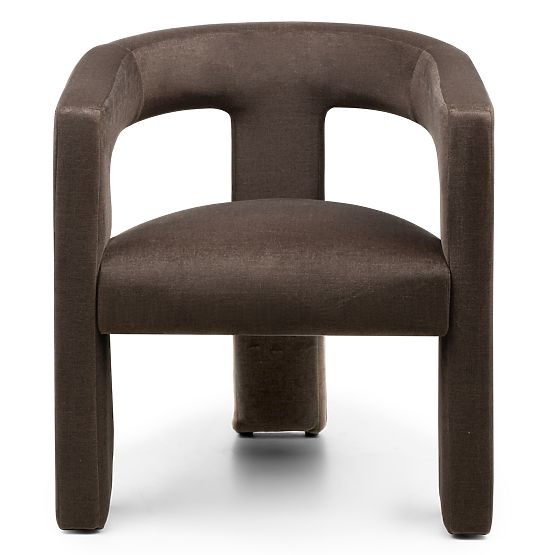 Fauteuil relax Lory chocolat, velours