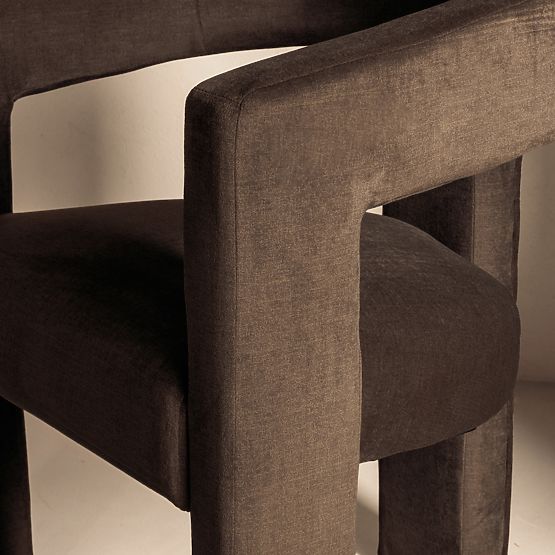 Fauteuil relax Lory chocolat, velours