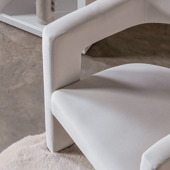 Fauteuil Relax Lory, velours, beige clair