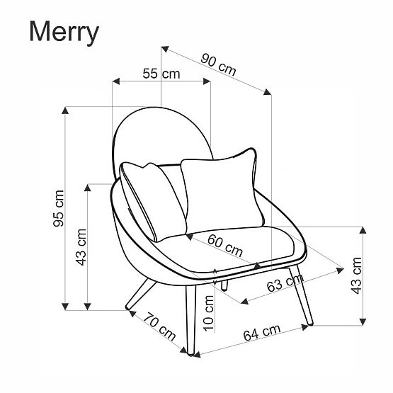 Fauteuil relax MERRY, crème (1p=1ks)