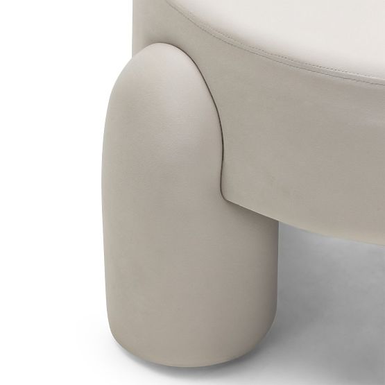 Fauteuil Relax Vasto, crème, velours, formes arrondies