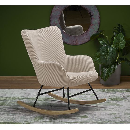 Fauteuil relaxant BELMIRO avec fonction de balancement, crème (1p=1pc)