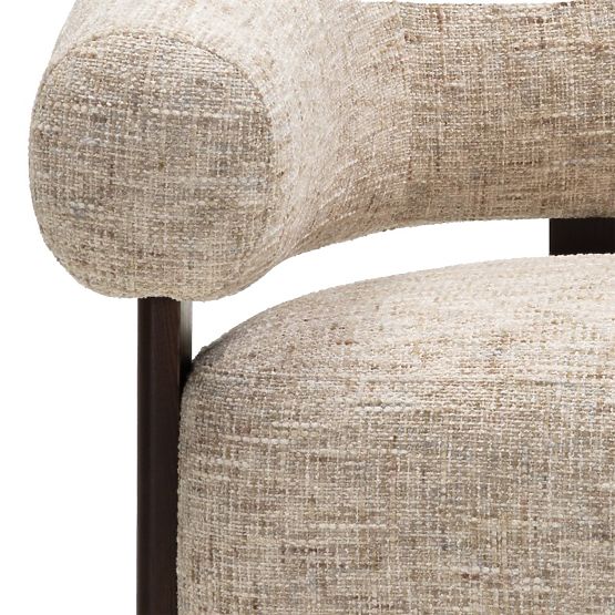 Fauteuil relaxant Maribel beige-gris/noix, forme arrondie