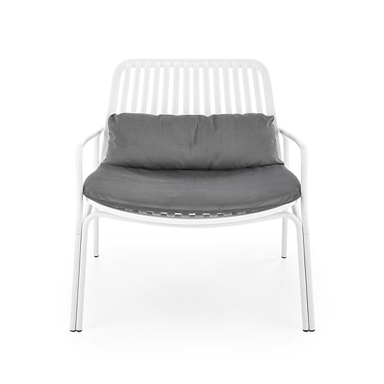Fauteuil relaxant MELBY, cadre - blanc, revêtement - gris (2p=6pcs)