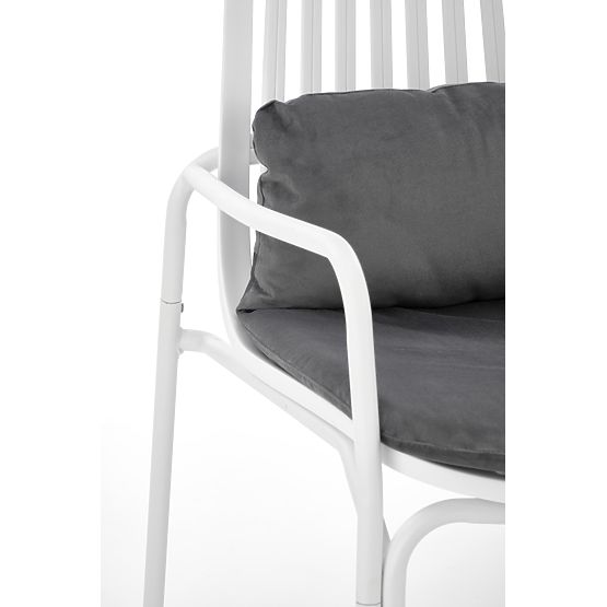 Fauteuil relaxant MELBY, cadre - blanc, revêtement - gris (2p=6pcs)