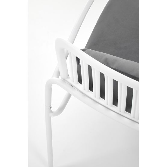 Fauteuil relaxant MELBY, cadre - blanc, revêtement - gris (2p=6pcs)
