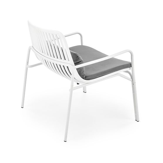 Fauteuil relaxant MELBY, cadre - blanc, revêtement - gris (2p=6pcs)
