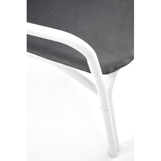 Fauteuil relaxant MELBY, cadre - blanc, revêtement - gris (2p=6pcs)