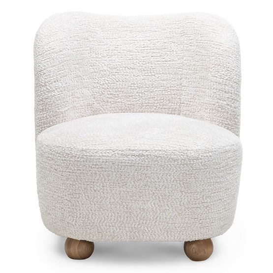 Fauteuil relaxant Monroe beige/naturel, formes arrondies, pieds boules